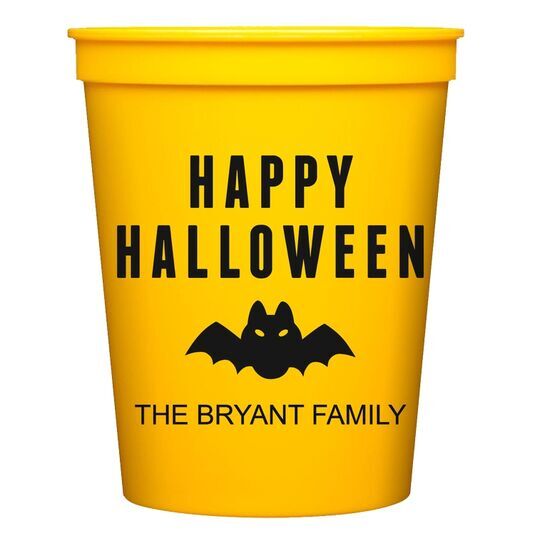 Happy Halloween Bat Stadium Cups